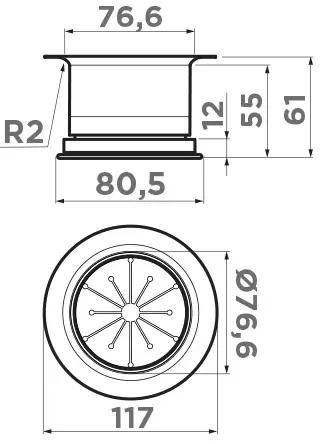 Сменная горловина для измельчителя Omoikiri Nagare Slim черный  4956820 - 1