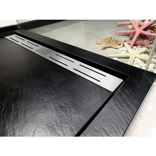 Душевой поддон с сифоном Weltwasser WW TRS 14080 STONE-BL 140х80 черный  10000004383 - 0