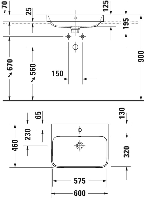 Раковина Duravit Happy D.2 Plus 2360601300 60 см - 1