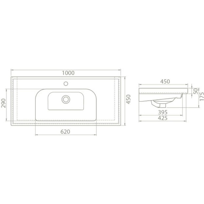 Мебельная раковина Opadiris Frame 100 белая 031400-u - 1