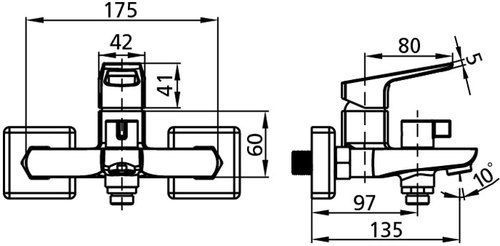 Смеситель Milardo Atlantic ATLSBC0M02 для ванны с душем - 7