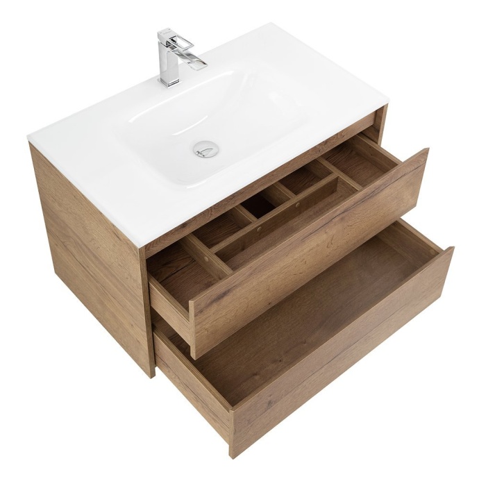 Тумба с раковиной BelBagno Kraft 80 темное дерево - 6