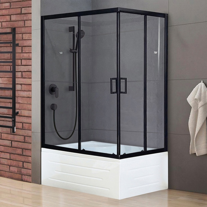 Душевой угол Royal Bath BP 120x80 L профиль черный стекло прозрачное RB8120BP-T-BL-L - 0