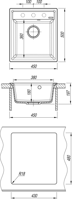 Мойка Flortek Консул 450, жасмин FS  23.020.B0450.201 - 2