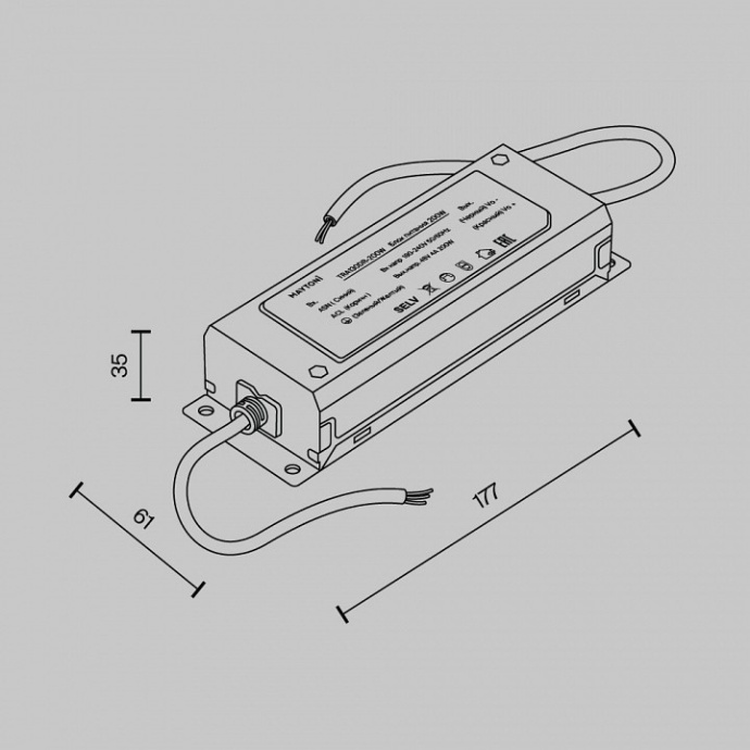 Блок питания с проводом Maytoni Power Supply Parity TRA130DR-200W - 1