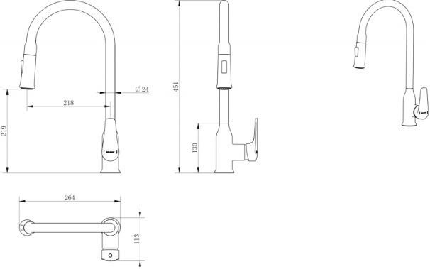 Смеситель Bravat Arden F7362395CP-ENG для кухонной мойки - 1