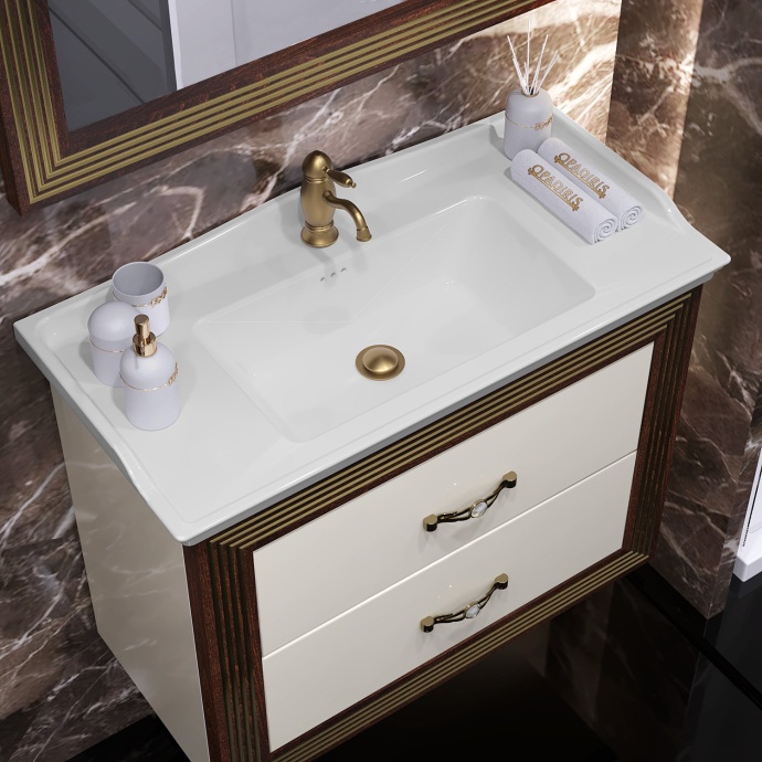 Тумба с раковиной Opadiris Карат 80 золотая патина - 2