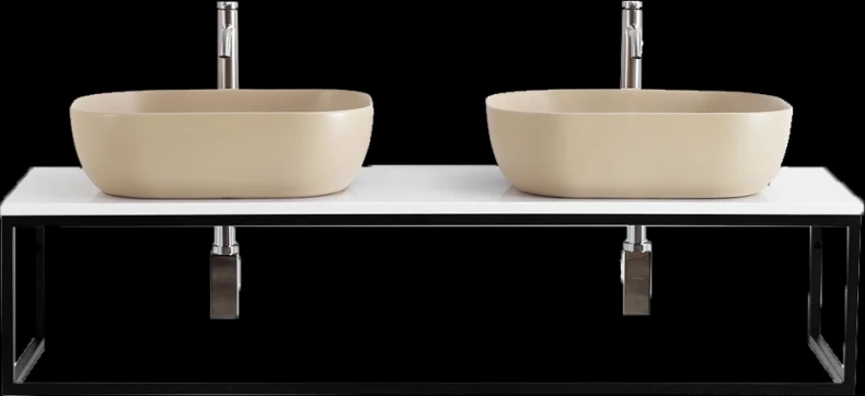 Столешница под раковину BelBagno с двумя отверстиями белый EK-140-2-BO-W0 - 1