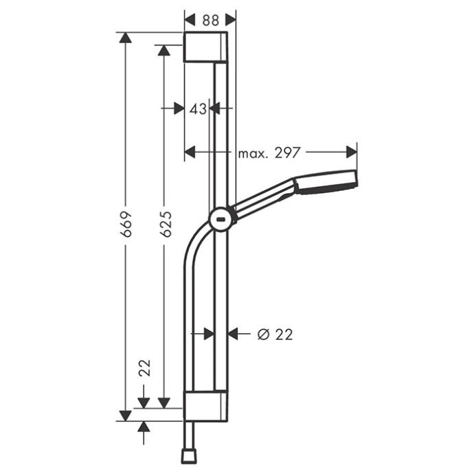 Душевой гарнитур Hansgrohe Pulsify Relaxation 105 3jet черный матовый 24160670 - 1