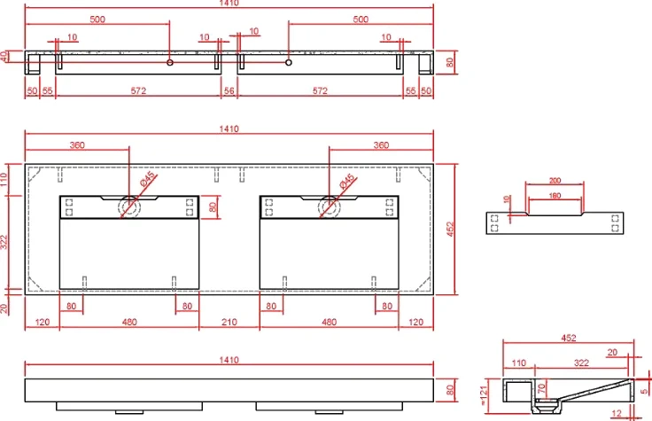 Раковина - столешница Art Flat 140 белый 859-140-CLCT - 4