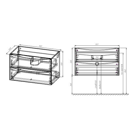 Тумба под раковину Vincea Mia 90 темное дерево VMC-2MC900RW - 2