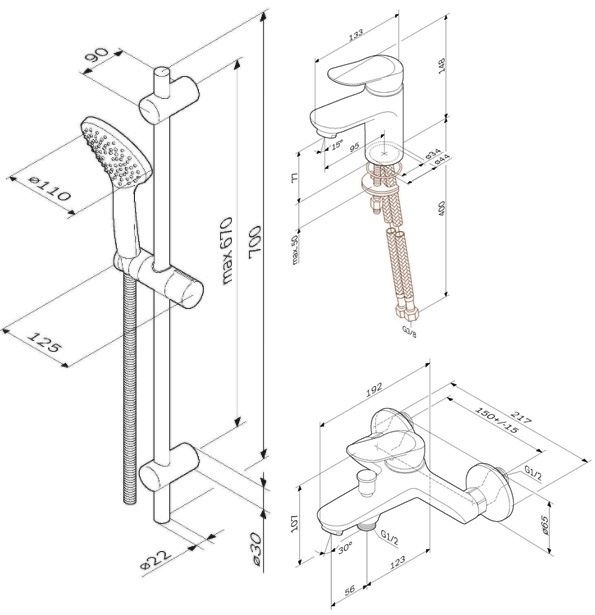 Душевой комплект AM.PM Sunny F40985C00 - 2