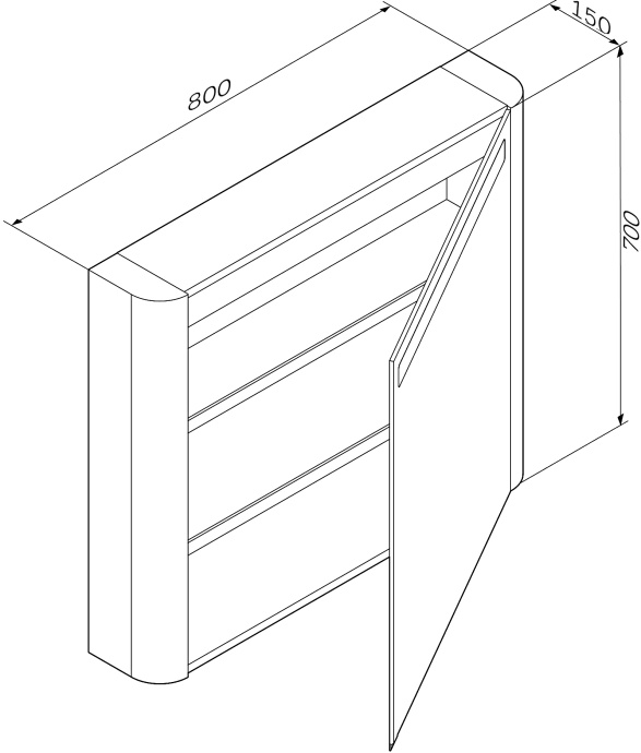 Зеркало-шкаф AM.PM Sensation 80 R белый глянец M30MCR0801WG - 1