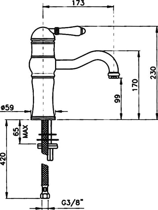 Смеситель для раковины Nicolazzi Classico золото  3471GB76A - 2