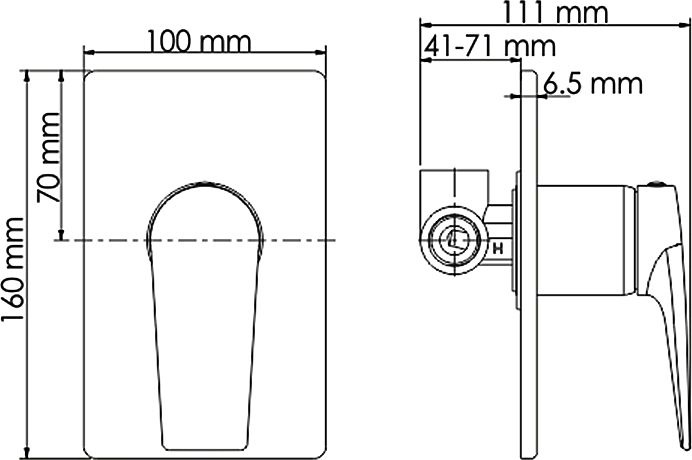 Смеситель Wasserkraft Glan 6651 для душа - 1