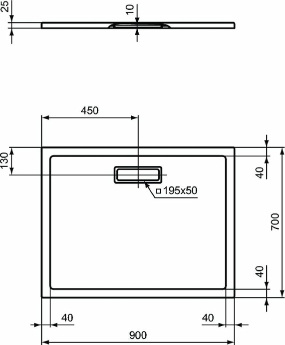 Поддон для душа Ideal Standard Ultraflat 90х70 белый T447401 - 4