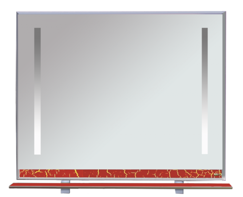 Джулия -105 Зеркало с полочкой 12 мм  КРАКОЛЕТ красный Л-Джу03105-0413 - 0