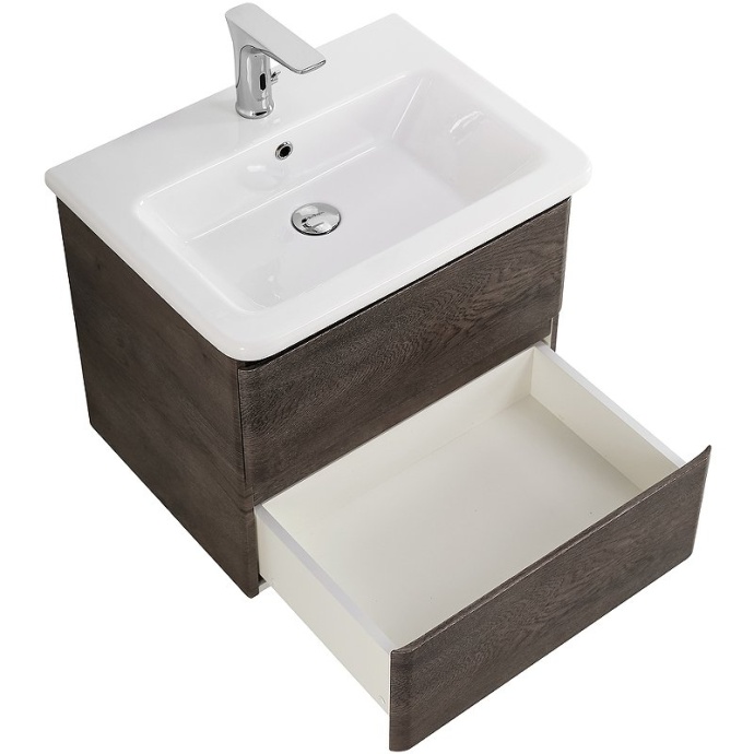 Тумба с раковиной BelBagno Albano 50 темное дерево - 6
