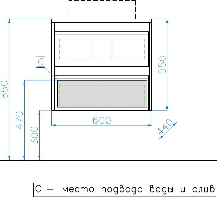 Тумба для комплекта Style Line Монако 60 Plus, осина белая ЛС-00000632 - 5