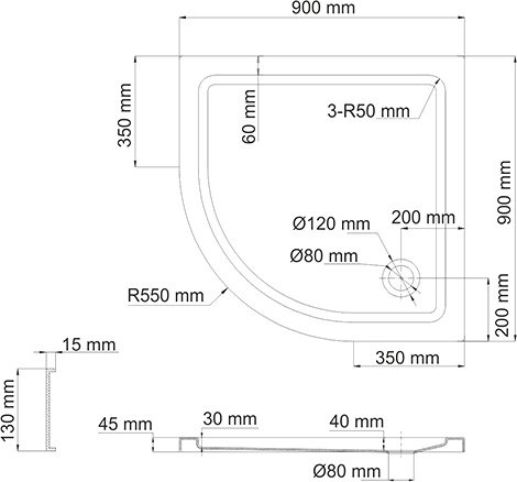 Поддон для душа Wasserkraft Isen 26T01 90x90 см - 3