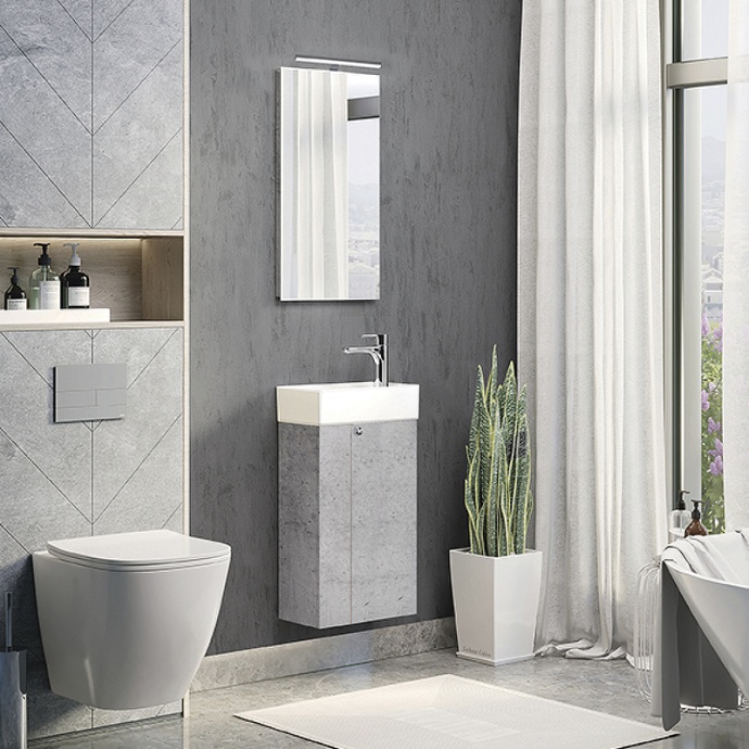 Тумба с раковиной Comforty Асти 40 бетон светлый 00-00013669 - 1