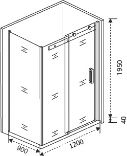 Душевой уголок Good Door Galaxy WTW+SP-C-В 120x90, профиль черный - 4