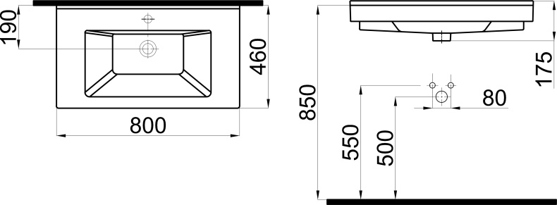 Раковина STWORKI 80 K0201-3805 K0201-3805-001-1-0000 - 1