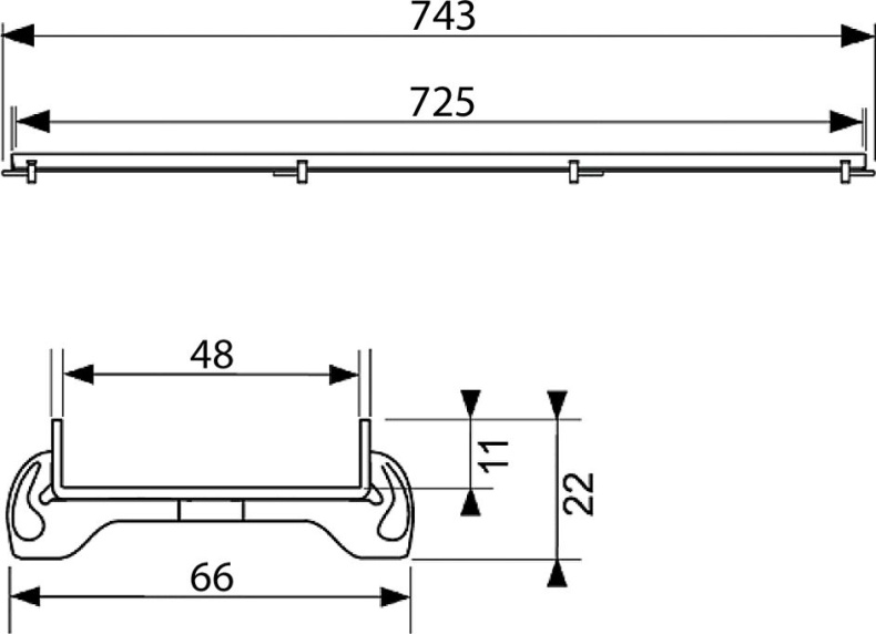 Решетка TECE TECEdrainline Plate 80 см под плитку 600870 - 9