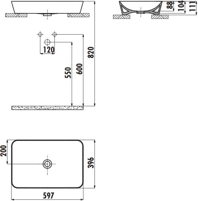 Раковина Creavit UL060-00BM00E-0000 базальт - 1