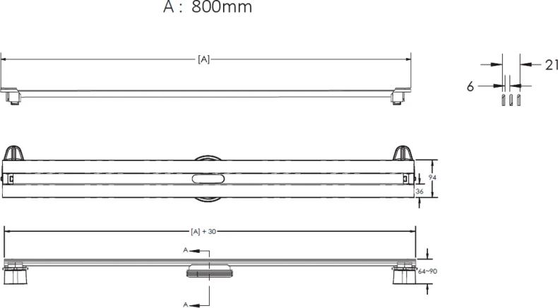Душевой лоток Berges Super Slim 80 золото глянцевое 092054 - 1