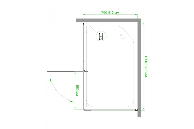 Душевой уголок Royal Bath HPVD 130х80 профиль белый стекло прозрачное RB8130HPVD-T - 3