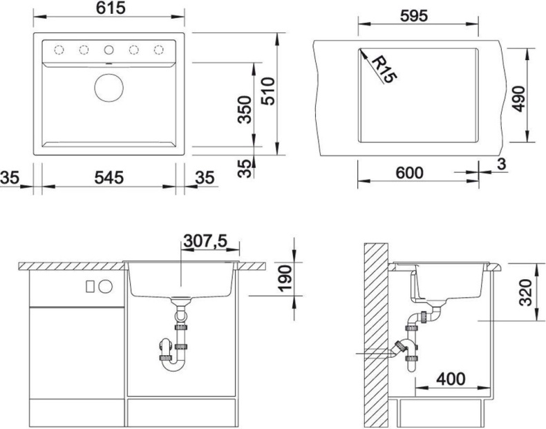 Мойка из гранита Blanco Dalago бежевый  514592 - 5