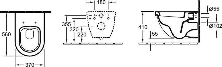 Унитаз подвесной Villeroy & Boch Subway Plus 6600 10R1 alpin 660010R1 - 15