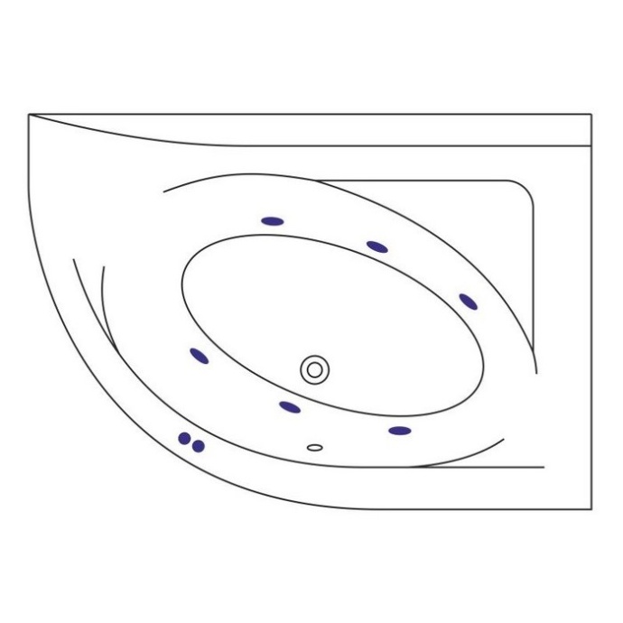 Ванна акриловая Excellent Aquaria Soft 150x100 R с гидромассажем белый - хром WAEX.ARP15.SOFT.CR - 4