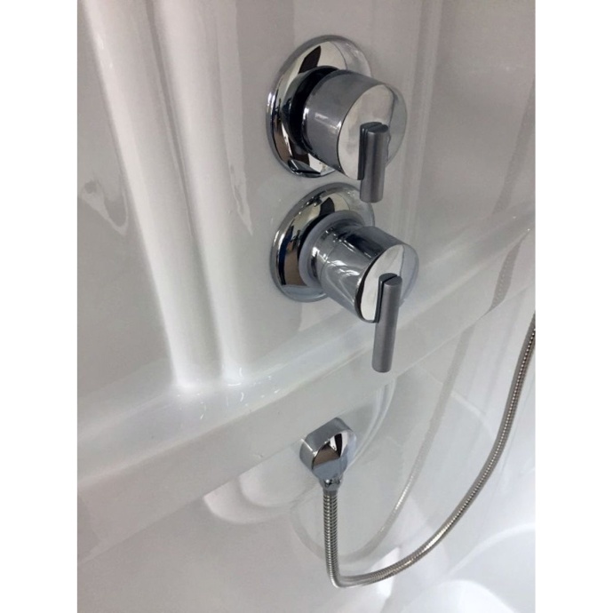 Душевая кабина Royal Bath BP 100х80 L профиль хром стекло матовое с гидромассажем RB8100BP2-M-CH-L - 3