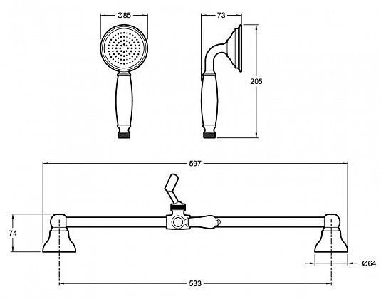 Душевой гарнитур Jacob Delafon Louise E24364-CP - 1