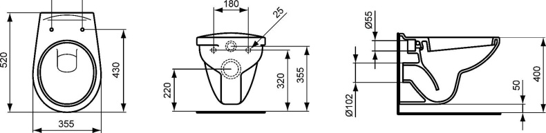 Чаша для унитаза подвесного Ideal Standard Ecco W740601 - 3