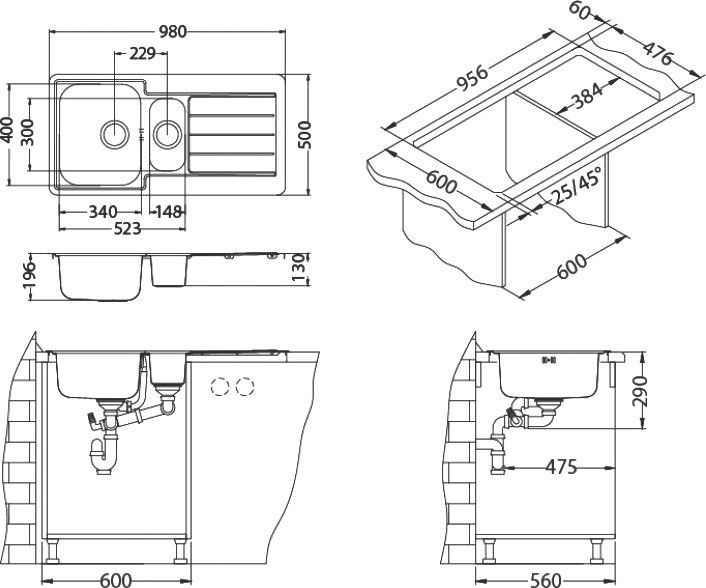 Мойка кухонная Alveus Line Maxim 10 1089610 - 3