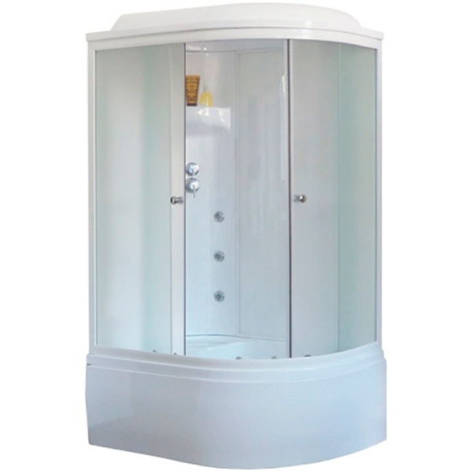 Душевая кабина Royal Bath BK 120x80 L профиль белый стекло матовое с гидромассажем RB8120BK3-WC-L - 0