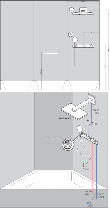 Термостат Hansgrohe RainSelect 15355000 для душа - 2