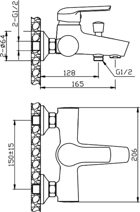 Смеситель для ванны с душем STWORKI Скаген SK-06cr - 3