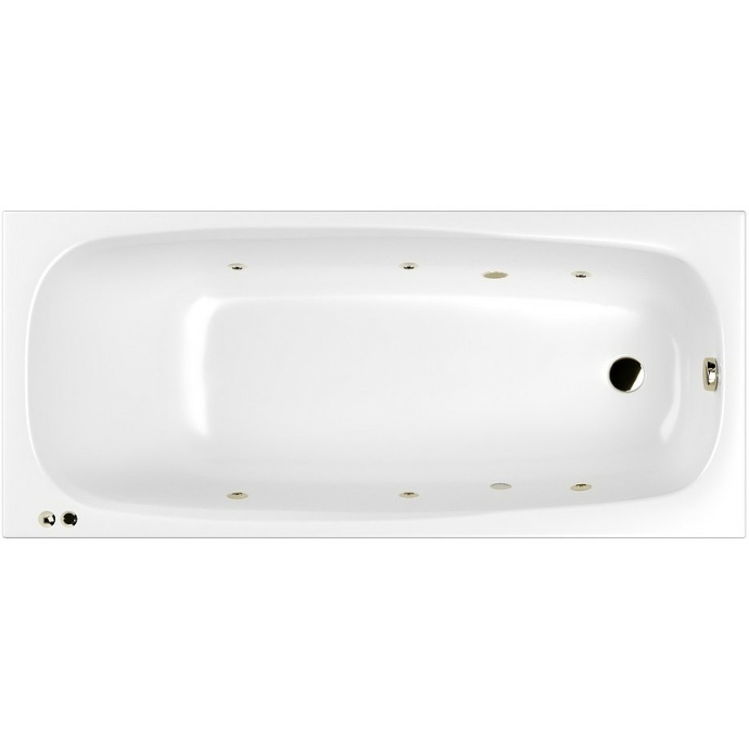 Ванна акриловая WHITECROSS Layla Soft 170x75 с гидромассажем белый - бронза 0102.170075.100.SOFT.BR - 0