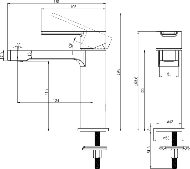 Смеситель Villeroy & Boch Architectura для раковины TVW10300400061 - 1