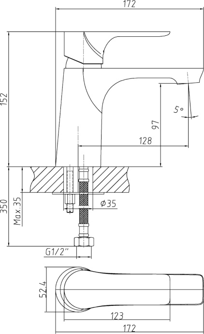 Смеситель для раковины STWORKI Берген BER-01b черный - 4