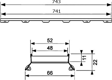 Решетка TECE TECEdrainline Plate II 6 008 72 80 см под плитку 600872 - 3