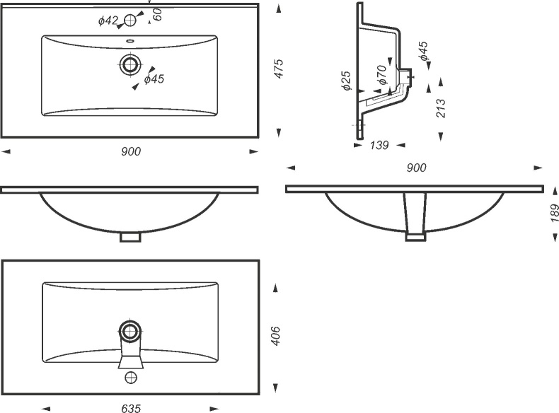 Мебельная раковина MIsty Sanita luxe Quadro 90 QDR90SLWB01 - 5