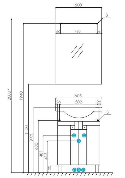 Тумба под раковину Aquaton Фиджи 60 белый 1A179601FG010 - 5