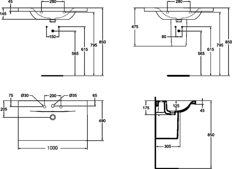 Подвесная раковина Ideal Standard Connect  E812601 - 4