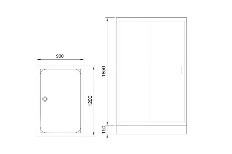 Душевой уголок Royal Bath HP 120х90 с поддоном профиль хром стекло матовое RB9120HP-C-CH - 3