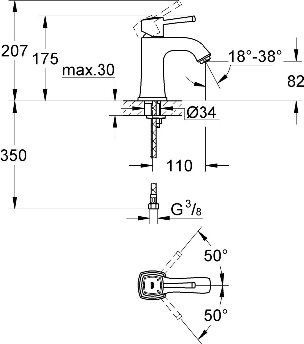 Смеситель Grohe Grandera 23310000 для раковины - 10